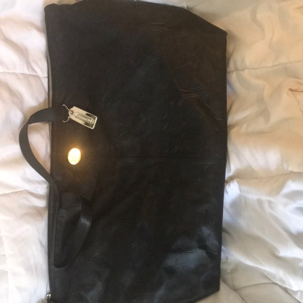 Authentic Coach Leather overnight tote